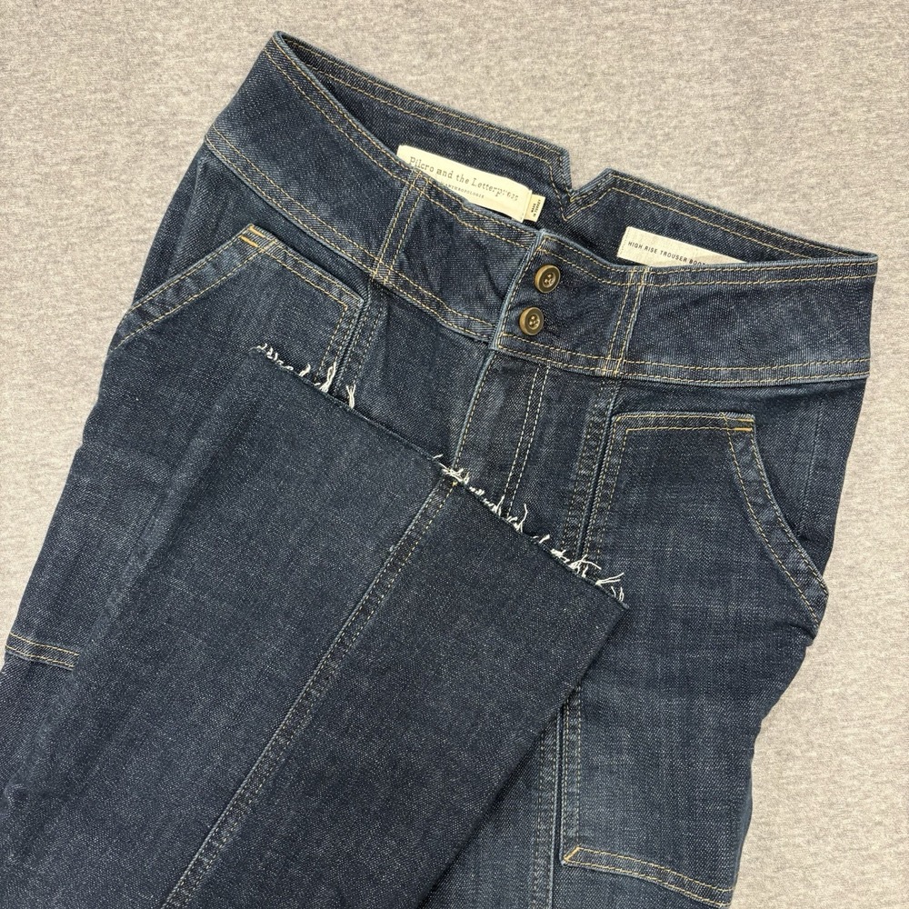 Pilcro and The Letterpress Anthropologie Trouser Bootcut Jeans Womens 27 Blue